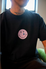 SMILEY: Being Human is Hard Heavyweight Garment Dyed T-Shirt - Black