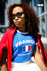 FIFA World Cup 2026⢠France Cropped Ringer T-Shirt - Royal