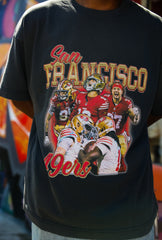 San Francisco 49ers Vintage Heavyweight Garment Dyed T-Shirt - Black