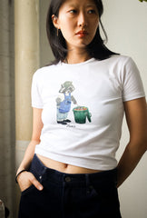 Trash Teddy Summer Vacation: BBQ Teddy Baby Tee - White