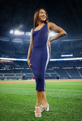 Toronto Blue Jays x Hazel Mae Women's Ribbed Tank Dress - Navy