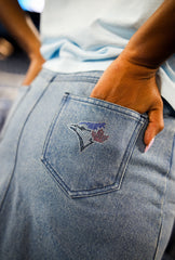 Toronto Blue Jays x Hazel Mae Denim Skirt - Blue Denim