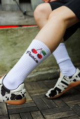 North American Road Trip Crew Socks - White