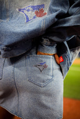 Toronto Blue Jays x Hazel Mae Denim Skirt - Blue Denim