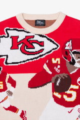 Patrick Mahomes Oversized Knit Sweater - Ivory / Red