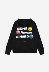 SMILEY: Being Human is Hard Heavyweight Hoodie - Black