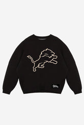 Detroit Lions Oversized Knit Sweater - Black