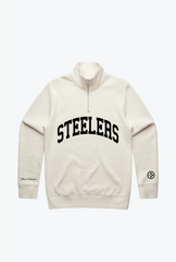 Pittsburgh Steelers Collegiate Quarter Zip - Ivory