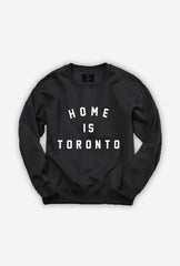 Home is Toronto Varsity Crewneck - Black