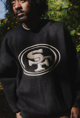 San Francisco 49ers Oversized Knit Sweater - Black