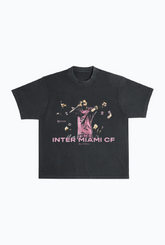 Lionel Messi Vintage Heavyweight Garment Dyed T-Shirt - Black