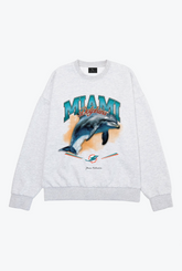 Miami Dolphins Mascot SuperHeavyâ¢ï¸ Crewneck - Ash