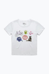 Toronto Destination Icons Baby Tee - White