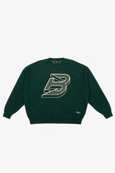 Boston Fleet Logo Oversized Knit Sweater - Green