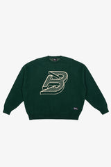 Boston Fleet Logo Oversized Knit Sweater - Green