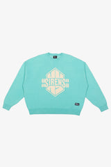 New York Sirens Logo Oversized Knit Sweater - Teal