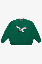 Philadelphia Eagles Retro Oversized Knit Sweater - Kelly Green