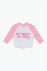 Polly Pocket⢠x P/C Little Things Cropped Raglan - White/Pink