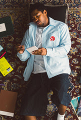 Toronto Raptors Long Sleeve Poplin Shirt - White / Blue