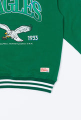 Philadelphia Eagles Vintage Striped Heavyweight Crewneck - Kelly Green