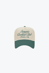 Sangria Cocktail Club A-Frame Cap - Forest Green/White