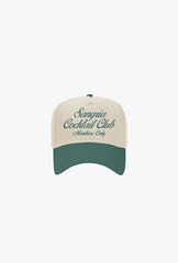 Sangria Cocktail Club A-Frame Cap - Forest Green/White