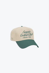 Sangria Cocktail Club A-Frame Cap - Forest Green/White