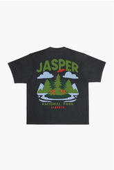 Jasper National Park Heavyweight Garment Dyed T-Shirt - Black