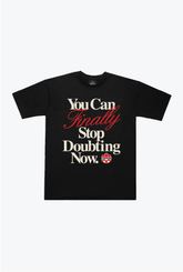 Canada Soccer Stop Doubting Heavyweight T-Shirt - Black