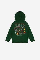 Toronto Santa Claus Parade Map Kids Hoodie - Forest Green