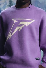 Minnesota Frost Logo Oversized Knit Sweater - Purple