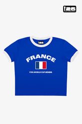 FIFA World Cup 2026⢠France Cropped Ringer T-Shirt - Royal