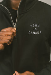 Home is Canada Quarter Zip Sweater - Black
