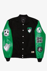 Boston Legacy FC Patchwork Letterman Jacket - Black / Green