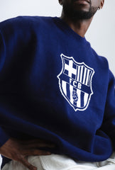 FC Barcelona Oversized Knit Sweater - Navy