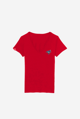 Toronto Blue Jays x Hazel Mae Women's V-Neck T-Shirt - Red