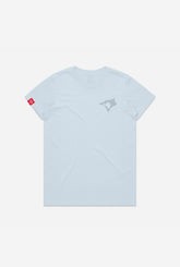 Toronto Blue Jays x Hazel Mae Cropped T-Shirt - Baby Blue