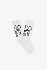 Cheers to Peace Crew Socks - White