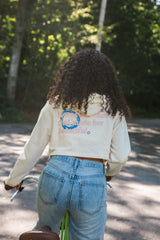 Chaos Cropped Hoodie - Ivory