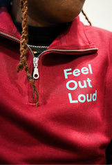 Kids Help Phone Feel Out Loud Quarter Zip - Maroon