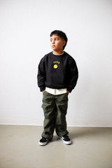 P/C x SmileyWorld Smile for Peace Youth Heavyweight Crewneck - Black