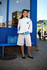 Argentina Windbreaker Jacket - White / Blue