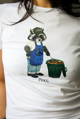 Trash Teddy Summer Vacation: BBQ Teddy Baby Tee - White