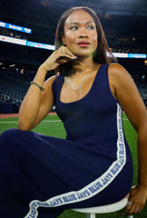 Toronto Blue Jays x Hazel Mae Women's Ribbed Tank Dress - Navy