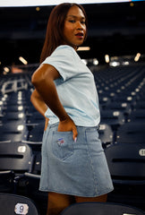 Toronto Blue Jays x Hazel Mae Denim Skirt - Blue Denim