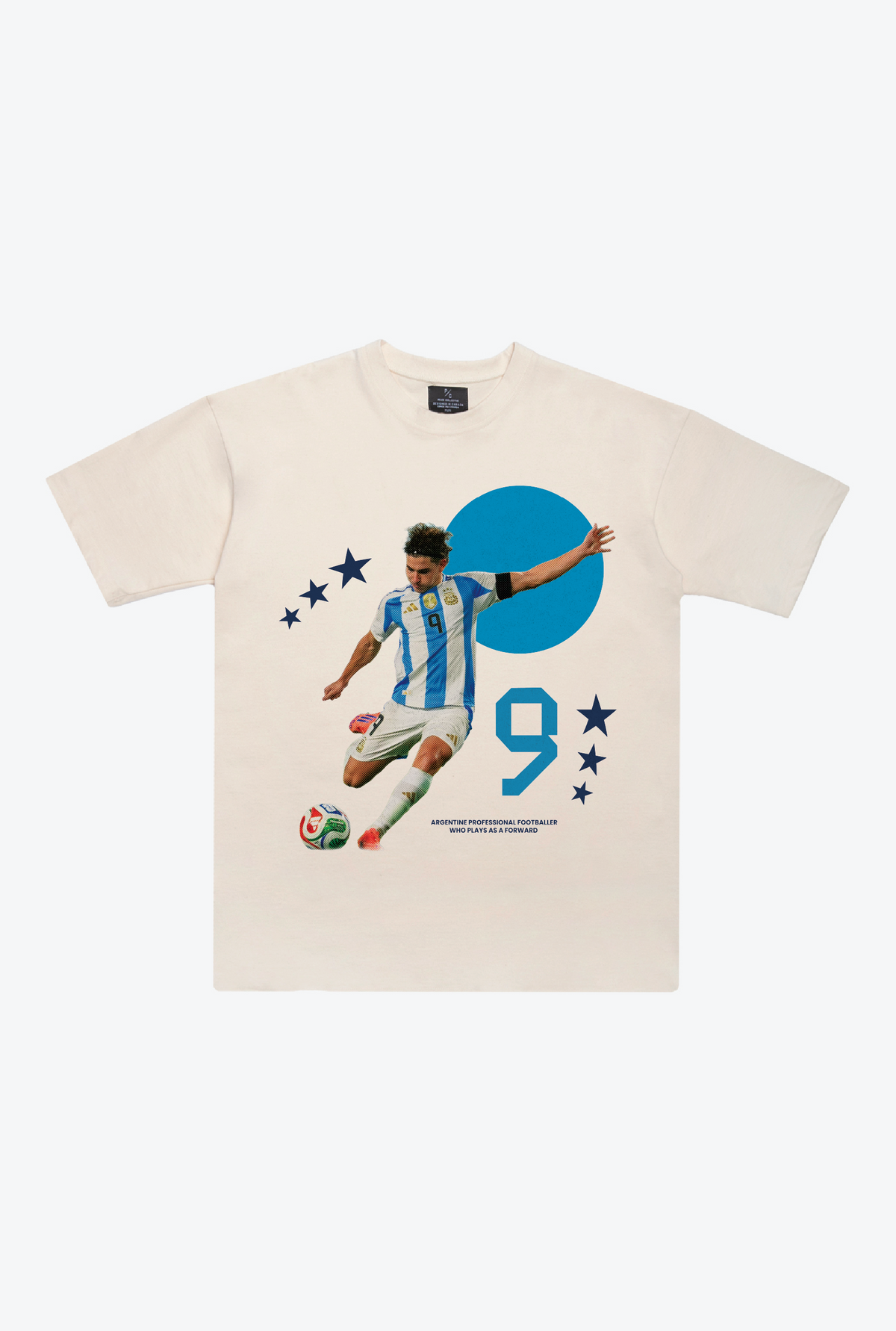 Argentina Julian Alvarez Heavyweight T-Shirt - Ivory