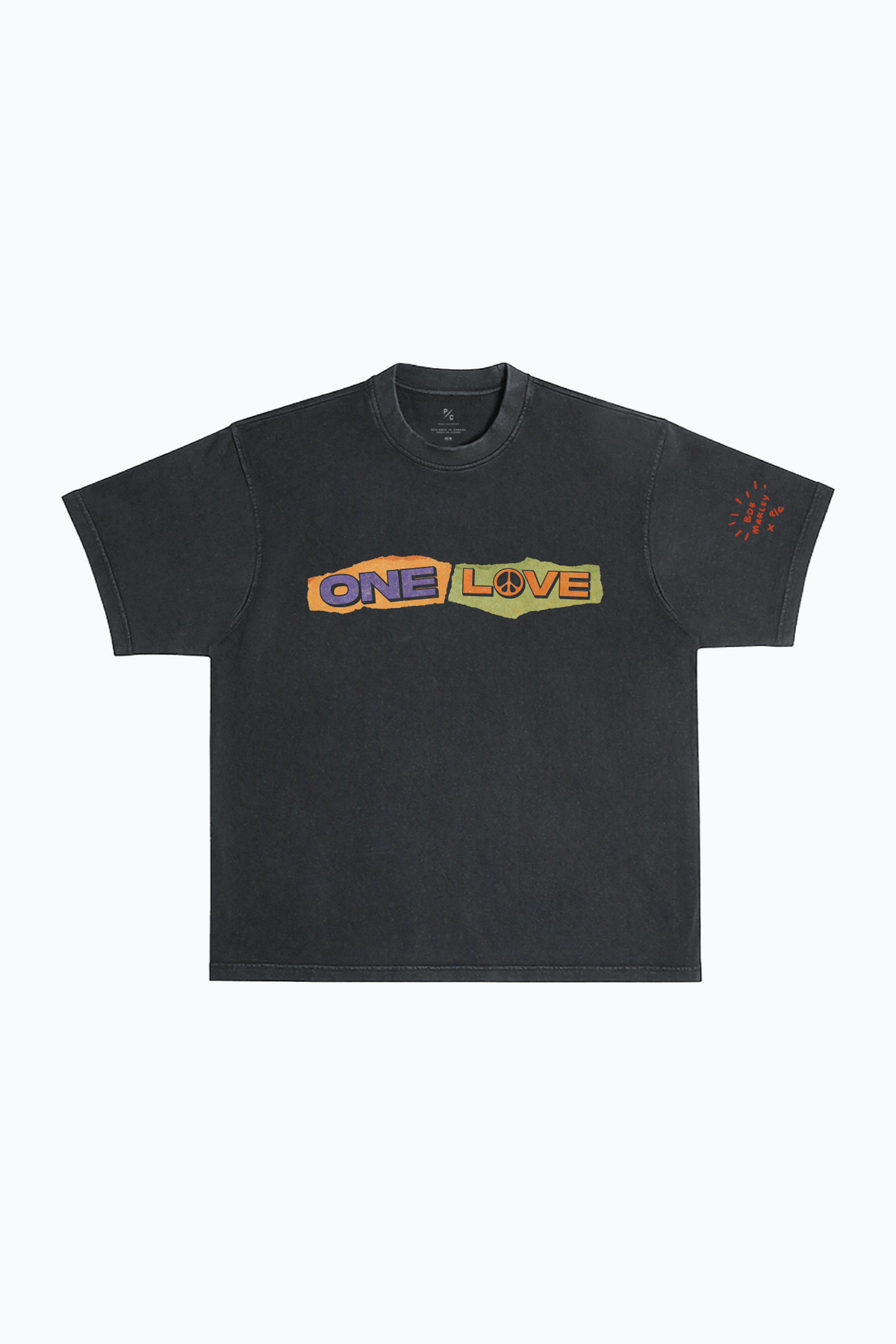 P/C x Bob Marley One Love Garment Dyed Heavyweight T-Shirt - Black