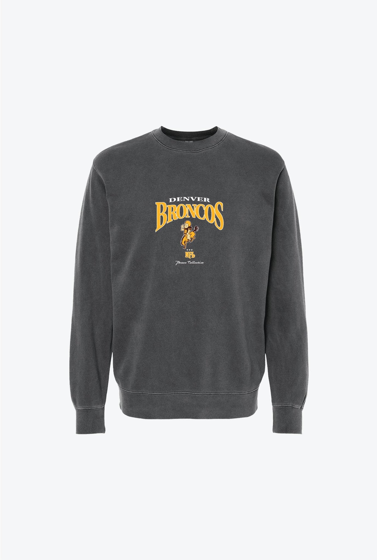 Denver Broncos Vintage Embroidered Crewneck - Black