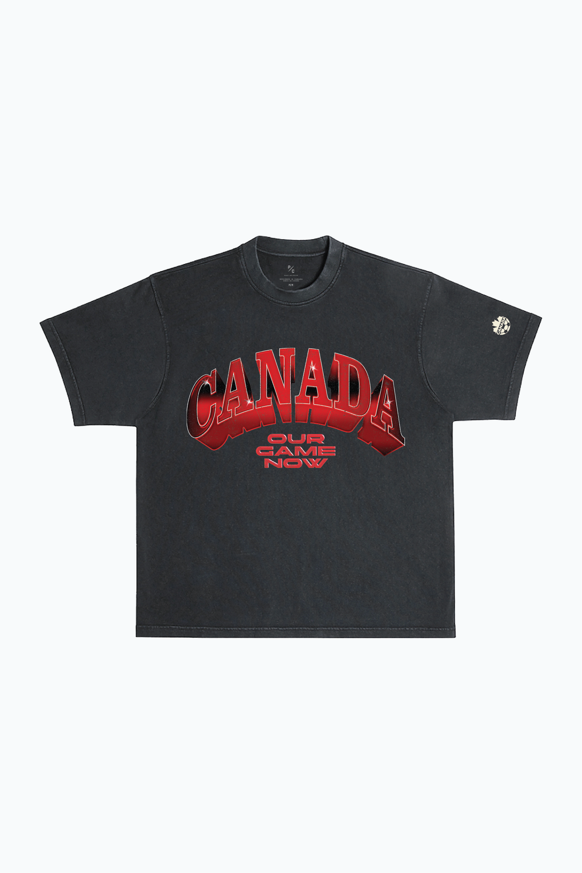Canada Soccer Heavyweight Garment Dyed T-Shirt - Black