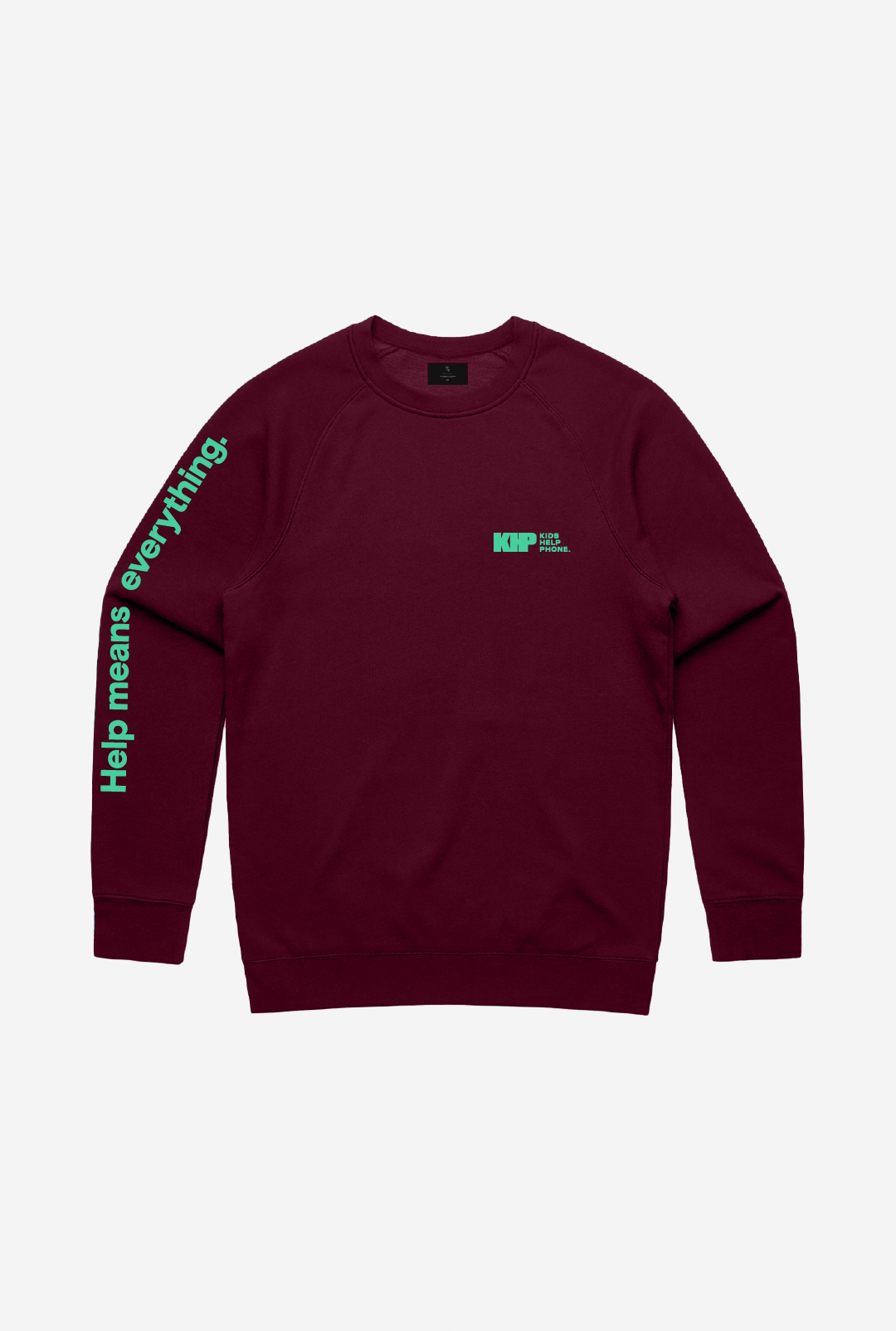 Kids Help Phone Help Means Everything Crewneck - Maroon